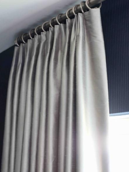 Silk Dupioni Solid Drapes Curtains Silver Grey