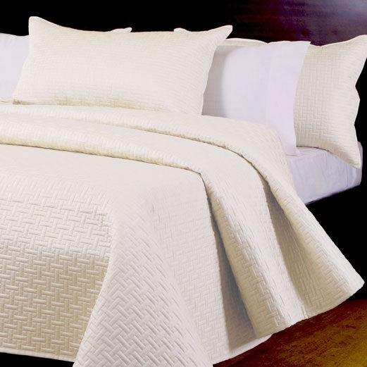 Cotton Sateen Coverlet Brick Pattern