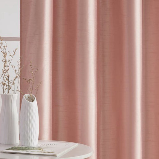 Faux Silk Dupioni Solid Drapes Curtains Blush Pink