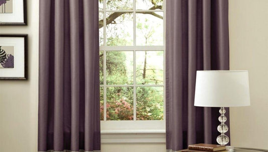Faux Silk Dupioni Solid Drapes Curtains Dusky Plum