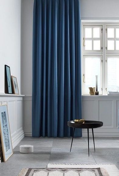 Faux Silk Dupioni Solid Drapes Curtains Indigo Blue