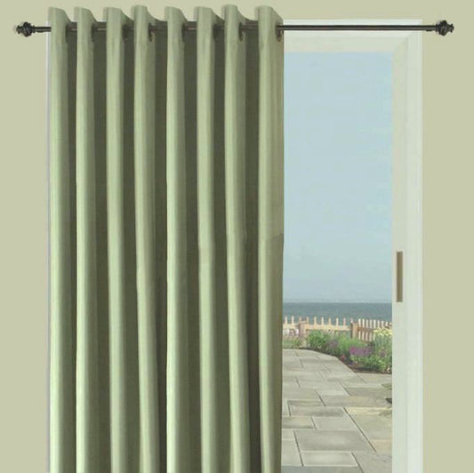 Faux Silk Dupioni Solid Drapes Curtains Moss Green