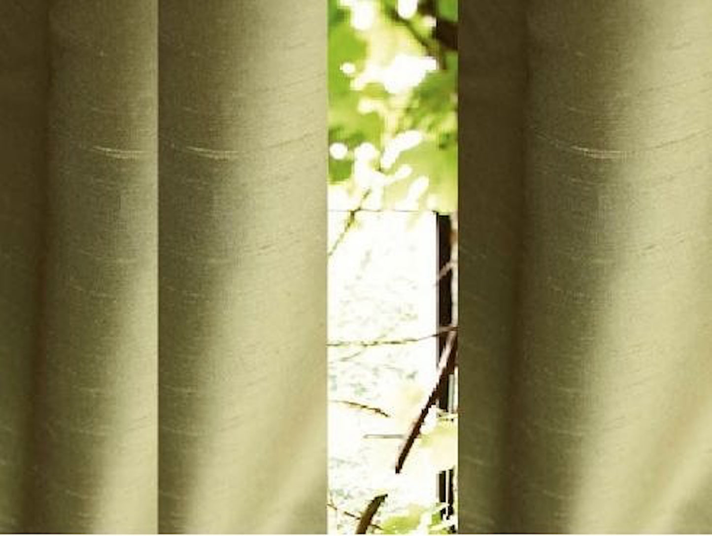 Faux Silk Dupioni Solid Drapes Curtains Olive Green