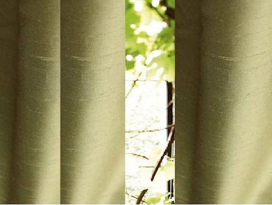 Faux Silk Dupioni Solid Drapes Curtains Olive Green