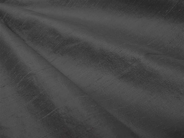 Faux Silk Dupioni Solid Drapes Curtains Charcoal Grey