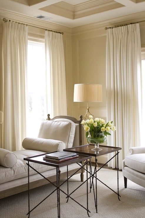Linen Solid Drapes Curtains Ivory