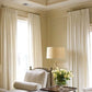 Linen Solid Drapes Curtains Ivory