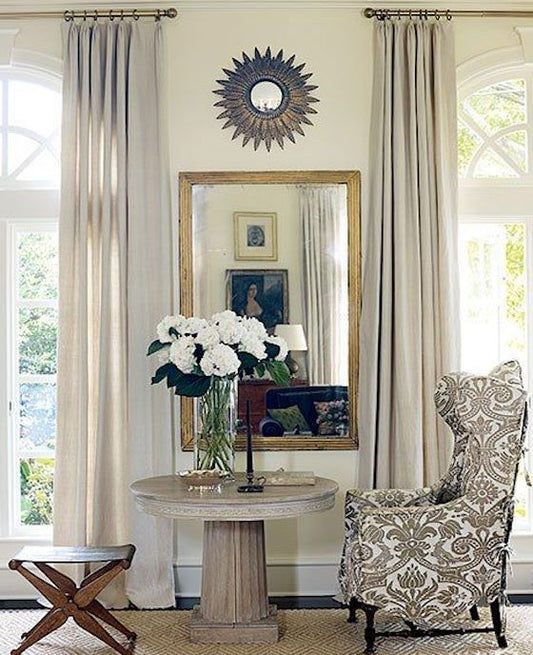 Linen Solid Drapes Curtains Oatmeal