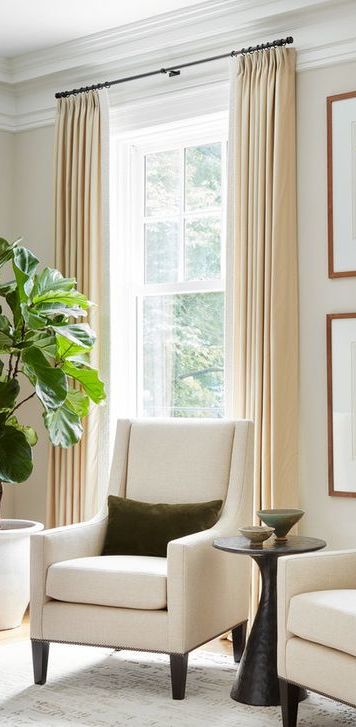 Linen Solid Drapes Curtains Pearl