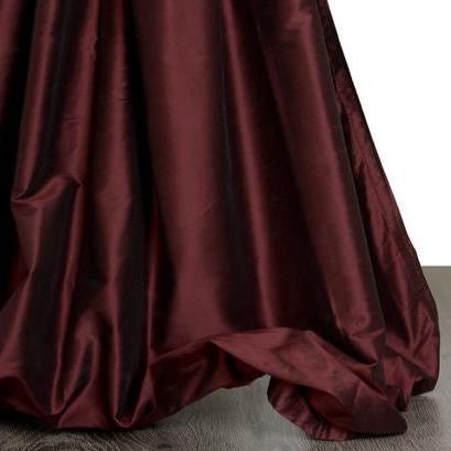 Silk Dupioni Solid Drapes Curtains Burgundy