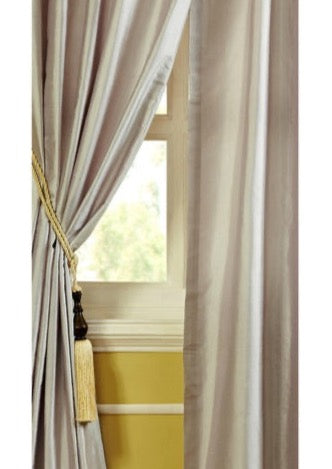Silk Dupioni Solid Drapes Curtains Ecru
