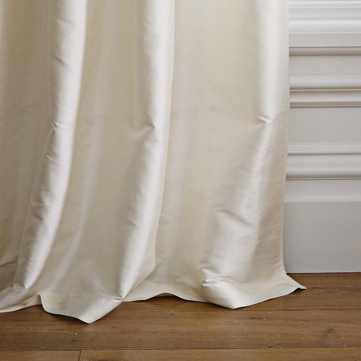 Silk Dupioni Solid Drapes Curtains Soft White