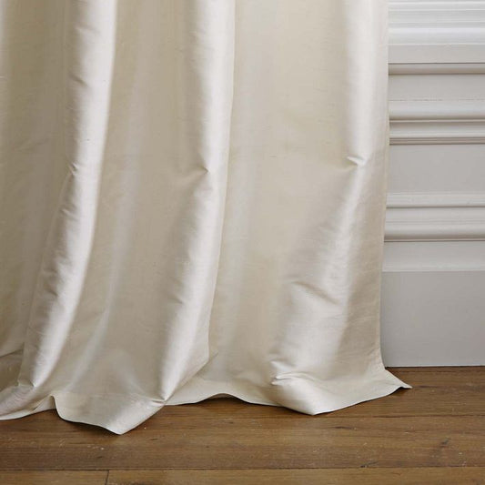 Silk Dupioni Solid Drapes Curtains Soft White
