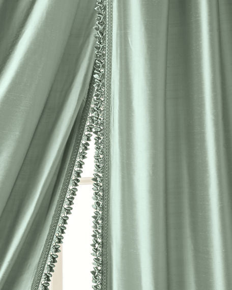 Silk Dupioni Solid Drapes Curtains Seafoam Green