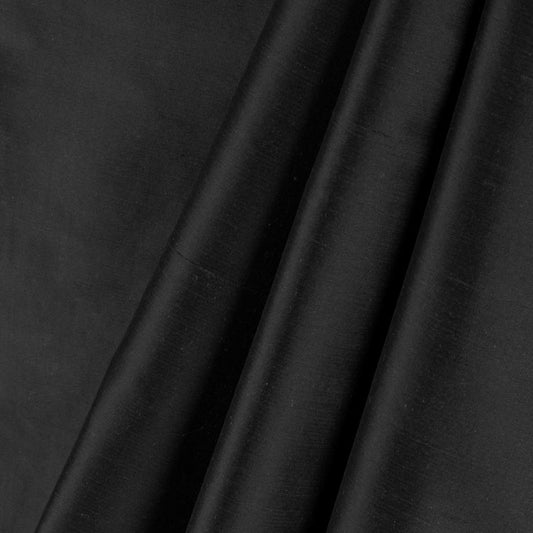 Silk Dupioni Solid Drapes Curtains Black