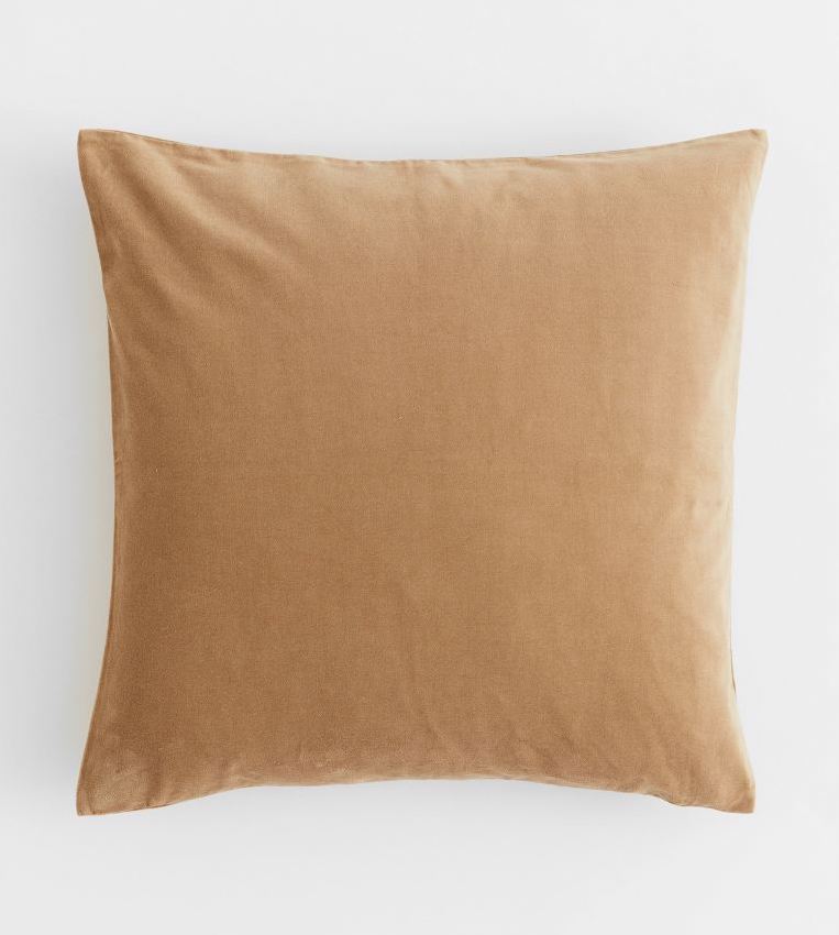 Velvet Pillow Cover Light Brown