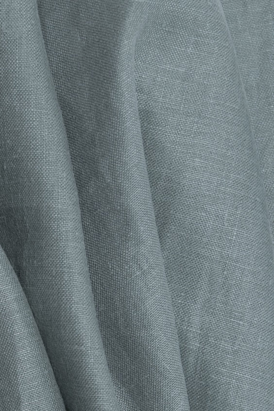 Linen Solid Drapes Curtains Slate Blue