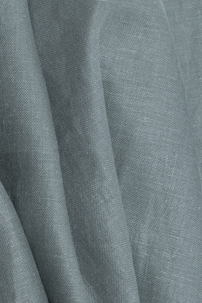 Linen Solid Drapes Curtains Slate Blue