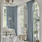 Linen Solid Drapes Curtains Slate Blue