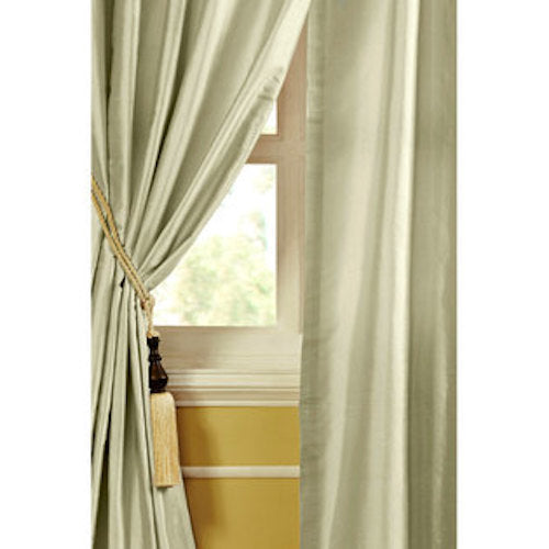 Silk Dupioni Solid Drapes Curtains Dusky Tea Green