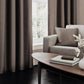 Faux Silk Dupioni Solid Drapes Curtains Brown