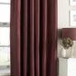 Faux Silk Dupioni Solid Drapes Curtains Burgundy