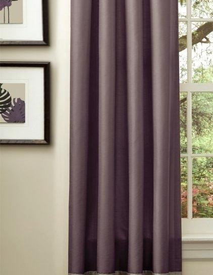 Faux Silk Dupioni Solid Drapes Curtains Dusky Plum