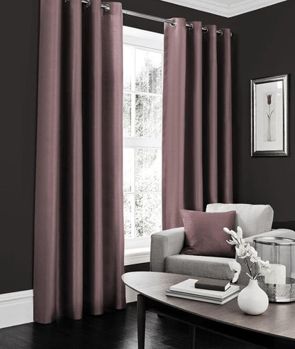 Faux Silk Dupioni Solid Drapes Curtains Lilac