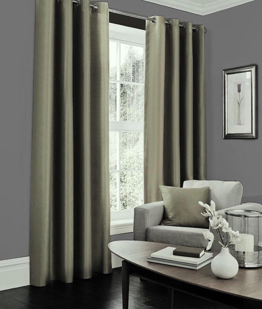 Faux Silk Dupioni Solid Drapes Curtains Sage Green