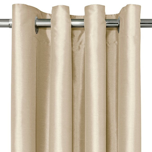 Faux Silk Dupioni Solid Drapes Curtains Warm Beige