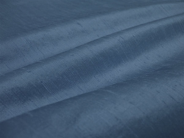 Faux Silk Dupioni Solid Drapes Curtains Denim Blue