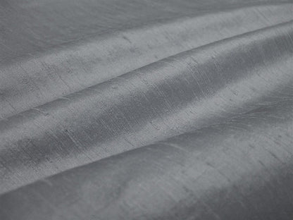 Faux Silk Dupioni Solid Drapes Curtains Slate Grey