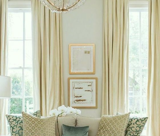 Linen Solid Drapes Curtains Champagne