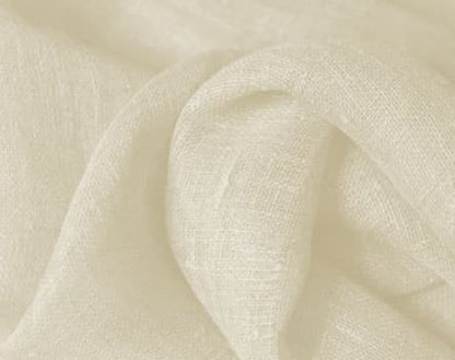 Linen Solid Drapes Curtains Ivory