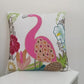 Hand Embroidered Pillow Cover Flamingo