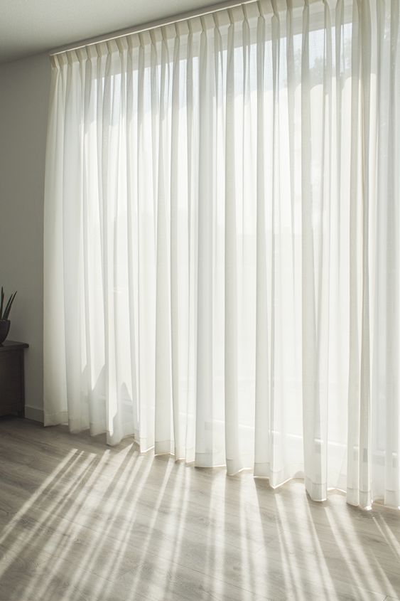 Sheer Solid Voile Drapes Curtains Ivory