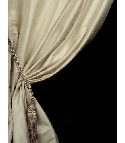 Silk Dupioni Solid Drapes Curtains Beige