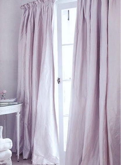 Silk Dupioni Solid Drapes Curtains Lavender