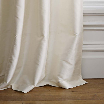 Silk Dupioni Solid Drapes Curtains Soft White