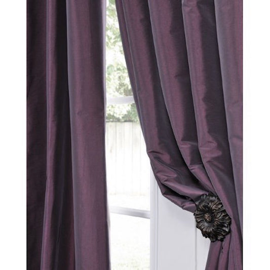 Silk Dupioni Solid Drapes Curtains Plum