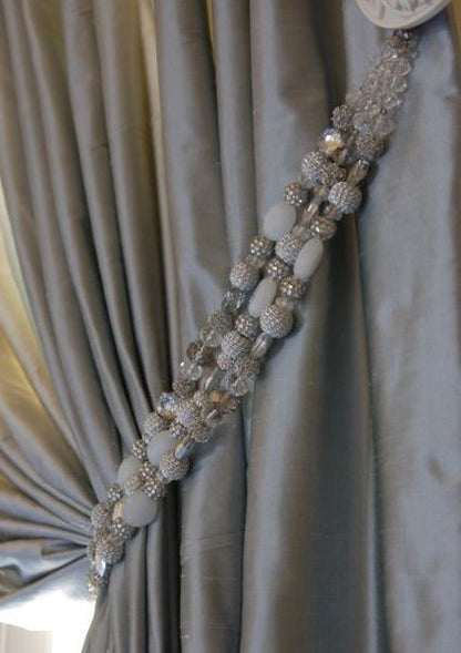 Silk Dupioni Solid Drapes Curtains Slate Grey