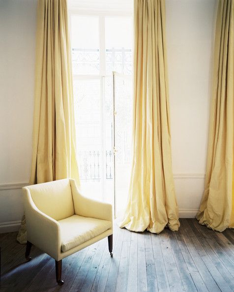 Silk Dupioni Solid Drapes Curtains Soft Yellow