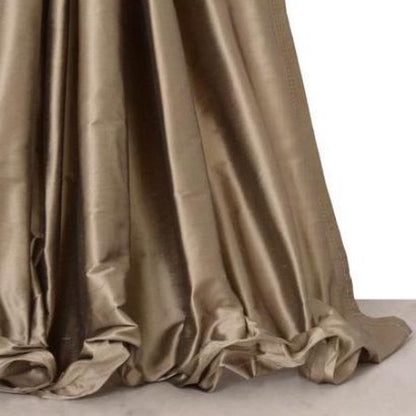 Silk Dupioni Solid Drapes Curtains Stone Brown