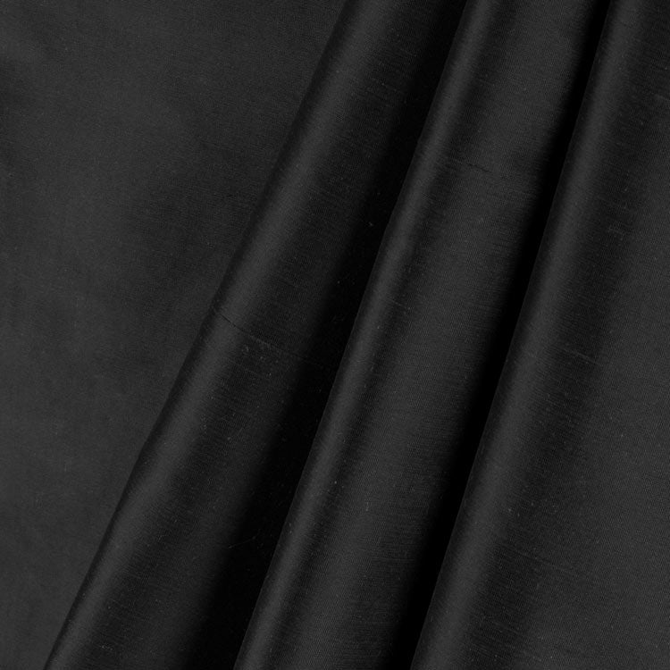 Silk Dupioni Solid Drapes Curtains Black